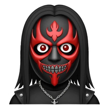 Um emoji gotico com a máscara de espinhos do integrante do slipknot joey jordison sticker