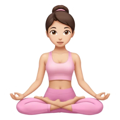 brunette yoga girl light pink clothes n sticker