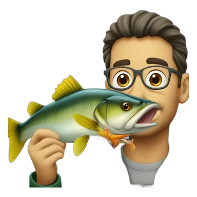 Walleye eating a minnow sticker