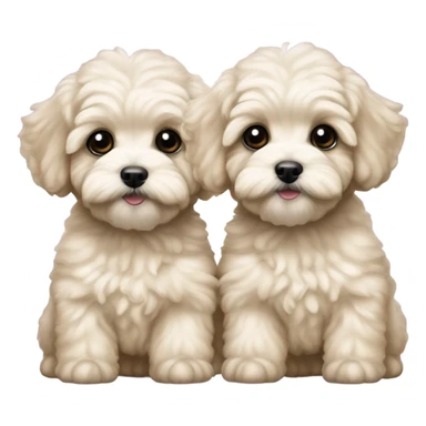 2 maltipoo pups sisters  sticker