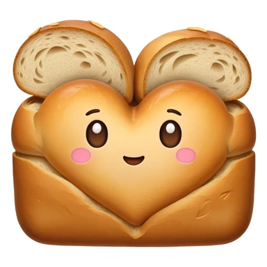A loaf of bread that is in the shape of a heart sticker