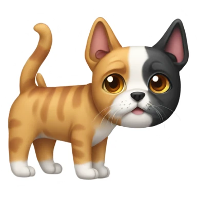 dog with a cat on its back  sticker