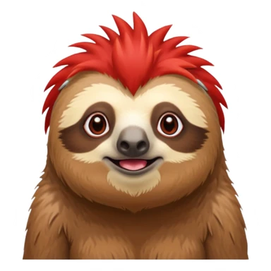 sloth with a red mohawk sticker