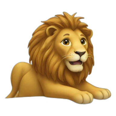 Lion sur le dos d'un humain sticker