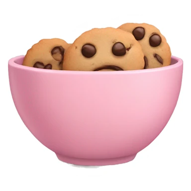 Cookies in a soft pink bowl sticker