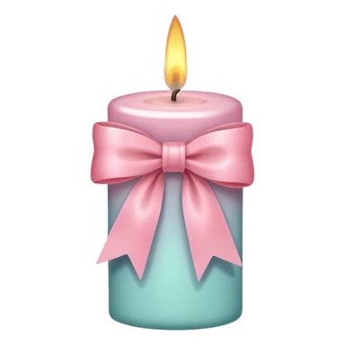 Candle With Pastel Pink Bow sticker
