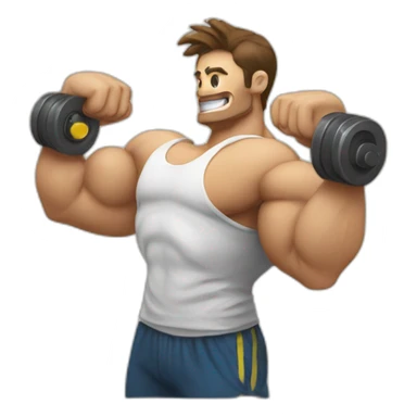 BICEP MUSCLE EMOJI COMBINED WITH CLOCK TIMER sticker