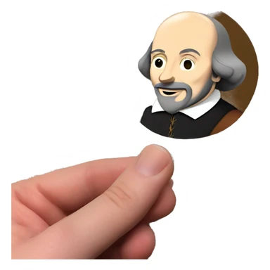 William Shakespeare holds a heart in his hand sticker