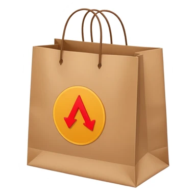 shopping bag with a graph symbol sticker