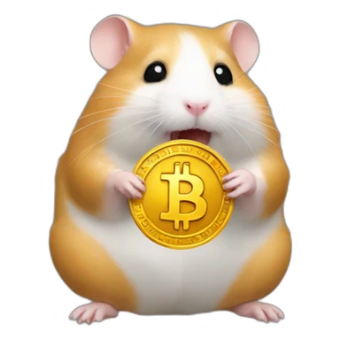 hamster with bitcoin sticker