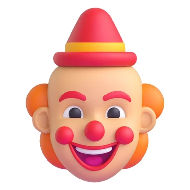clown face emoji, silver sticker