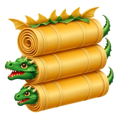 Dragon con cuerpo de pasta canelloni que el cuerpo enga su cuerpo normal con patas y que tenga tres cabezas de dragon sticker