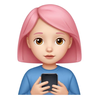 child face with a smartphone in hand sticker