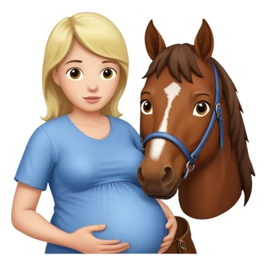 pregnant man  with horse sticker