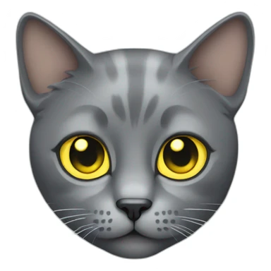 grey cat with yellow eyes sticker
