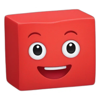 a happy red eraser sticker