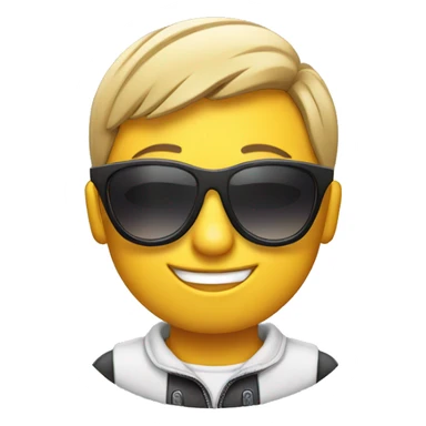 cool smiling with sunglasses holding a fie sticker