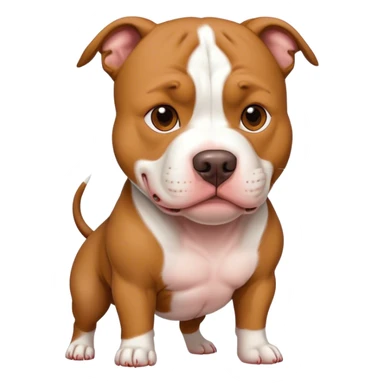 Male Pitbull Dog with White and Brown fur sticker