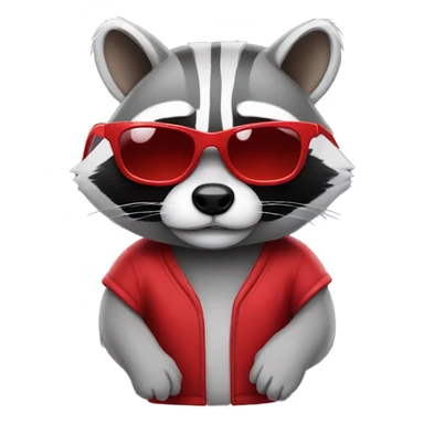 raccon with red glasses sticker