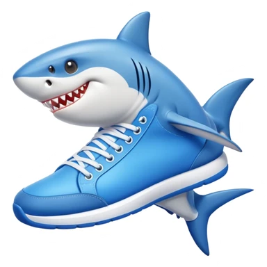 Shark with blue sneakers on sticker