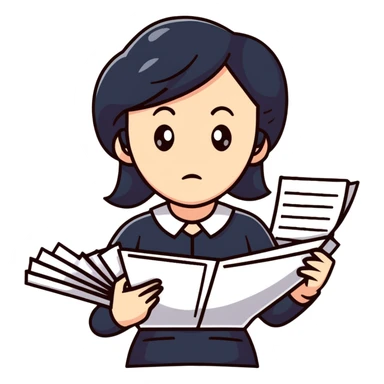 stressed teacher woman with papers sticker
