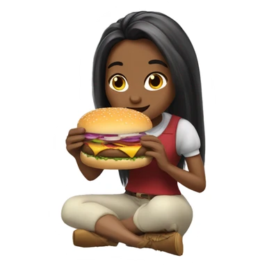 Rapunzel eating a burger sticker