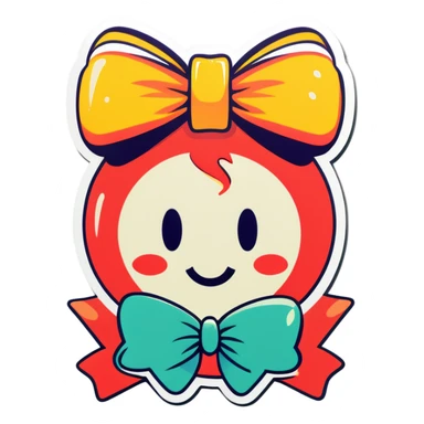 Dollar wearing a bow  sticker