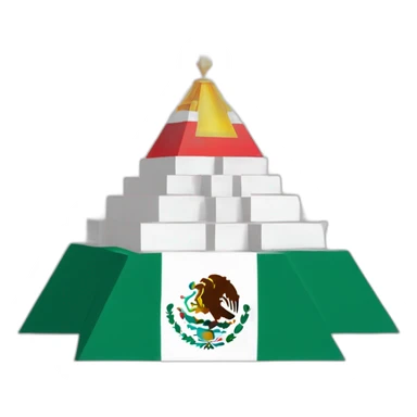 bandera de mexico y la piramide de chichen itza sticker