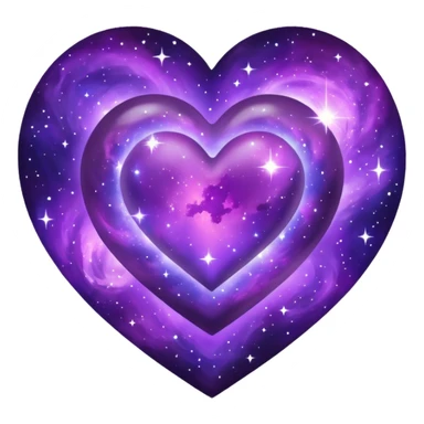 purple galaxy heart  sticker