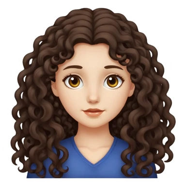 Ragazza carnagione chiara, capelli ricci lunghi, scuri sticker