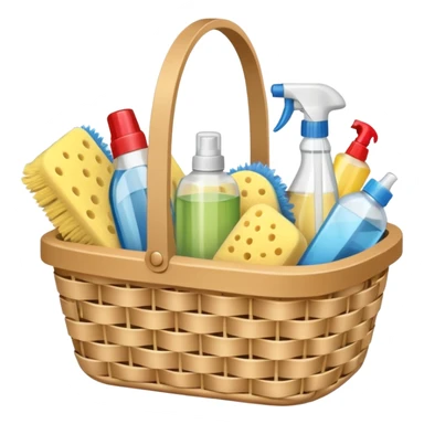 cleaning basket with nuteral color sticker
