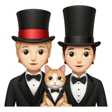 magician couple and their pet cat sticker