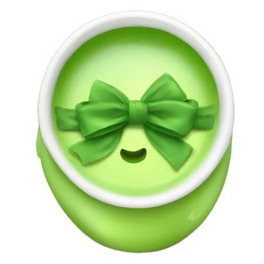Cute green tea with bows sticker