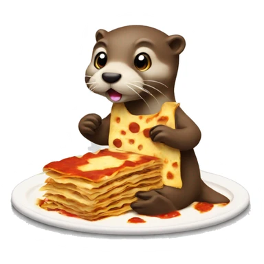 Otter eating a lasagna  sticker