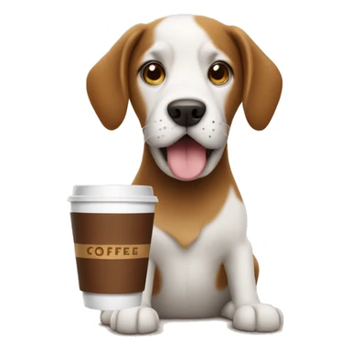 Dog with coffee sticker