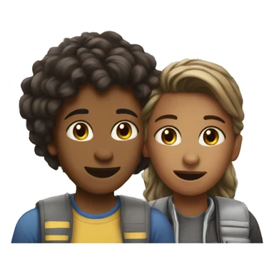 two best friends in front of their shared home sticker