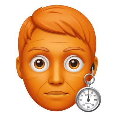 orange west person holding a meter sticker