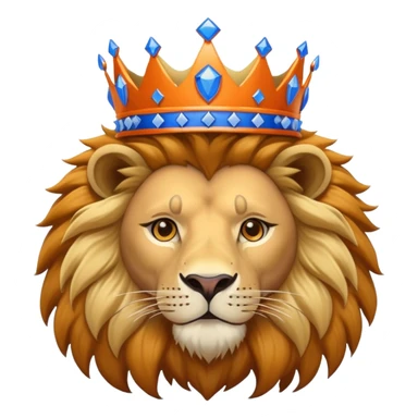 A lion wearing a Knicks jersey with a blue crown on his head sticker