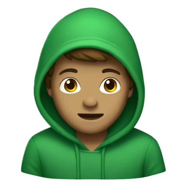 guy named Kaden with a green hoodie and green beanie with brown hair sticker