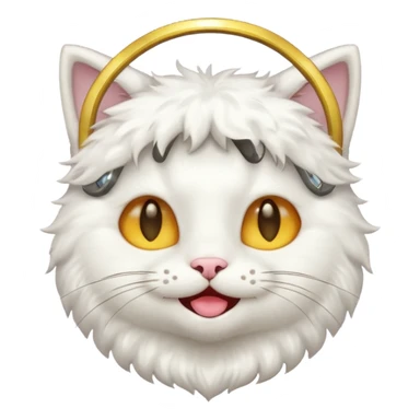 cat mixed with a 😇 sticker