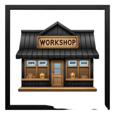 shop with the work shop in the sign sticker