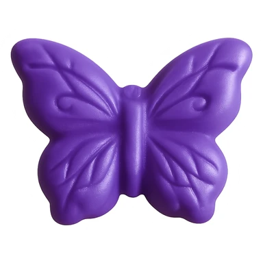 Edit the realistic butterfly-shaped candy to be purple in color. Keep the candy isolated on a transparent background with no visible background. sticker