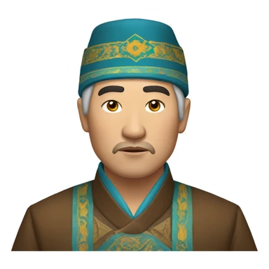 sad  Kazakh men photorealistic serious sticker