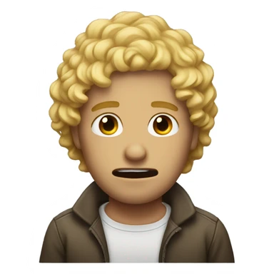 Curly Blondie man cry sticker