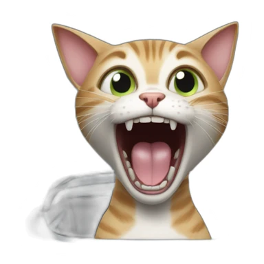 super screaming cat in car sticker