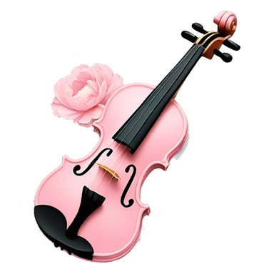 soft pastel pink violin with peonies and glitter sticker