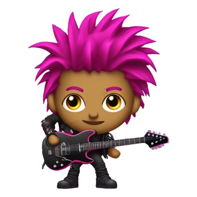 cyberpunk rockstar, magenta mohawk,  red mechanical sci-fi electric guitar, (close up view1.3) sticker