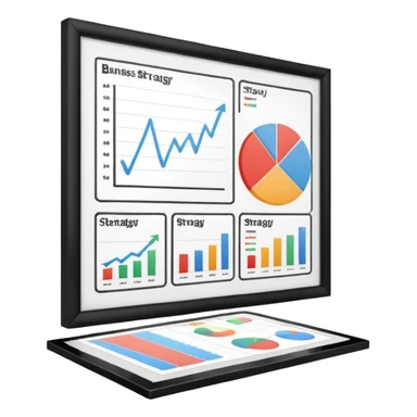 business strategy bord white sticker