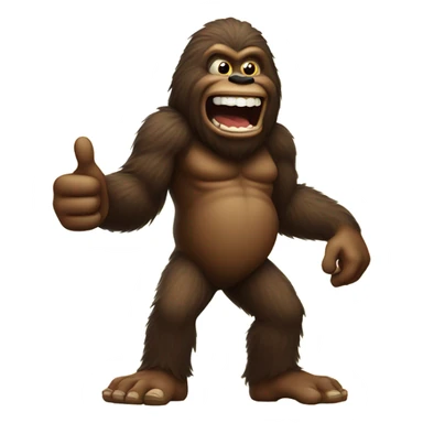 big foot with thumbs up sticker