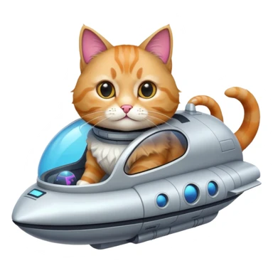 A cat riding a spaceship sticker